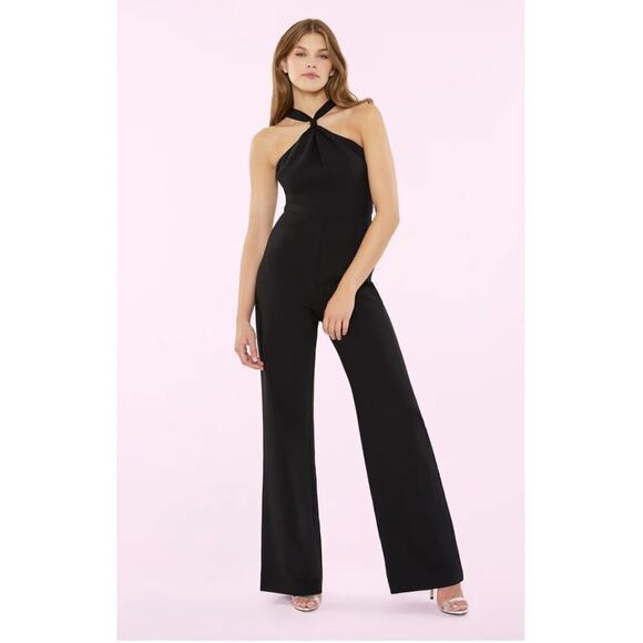 NEW $358 Revolve LIKELY Black Halter Avie Jumpsuit - Picture 5 of 10